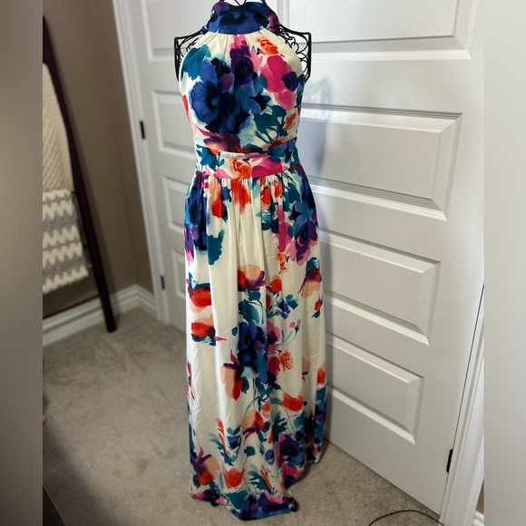 NEW Eliza J Floral Halter Maxi Formal Dress - Picture 6 of 13